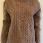 J.Crew Womens Vintage 100% Lambswool Cable Knit Sweater Size L Brown