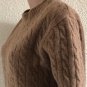 J.Crew Womens Vintage 100% Lambswool Cable Knit Sweater Size L Brown