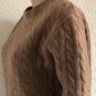 J.Crew Womens Vintage 100% Lambswool Cable Knit Sweater Size L Brown