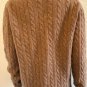 J.Crew Womens Vintage 100% Lambswool Cable Knit Sweater Size L Brown