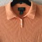 Lauren Ralph Lauren Womens Sleeveless Vest Ribbed Knit Melon Orange Sweater Sz L