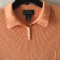 Lauren Ralph Lauren Womens Sleeveless Vest Ribbed Knit Melon Orange Sweater Sz L