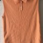 Lauren Ralph Lauren Womens Sleeveless Vest Ribbed Knit Melon Orange Sweater Sz L
