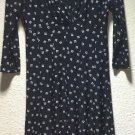 Lauren Ralph Lauren Women's 3/4 Sleeves Ruched V- Neck Pull-On Dress Black Sz 10