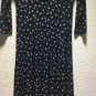 Lauren Ralph Lauren Women's 3/4 Sleeves Ruched V- Neck Pull-On Dress Black Sz 10
