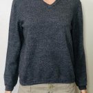 Calvin Klein Womens 100% Merino Wool V-neck Gray Sweater M
