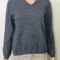 Calvin Klein Womens 100% Merino Wool V-neck Gray Sweater M