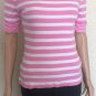Lauren Ralph Lauren pink white striped women's Blouse top short sleeve size SP