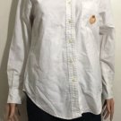 Ralph Lauren Womens Button Up Blouse Top size 6 White Crown RLL Logo