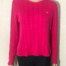 Lauren Ralph Lauren Pink Womens Cable Knit Cotton Sweater Size L Lauren Ralph Lauren Pink Womens Cable Knit Cotton Sweater Size L