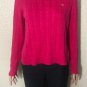 Lauren Ralph Lauren Pink Womens Cable Knit Cotton Sweater Size L
