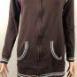 BCBG Maxazria Womens Full Zip Hooded Brown Jacket sweater Sz M