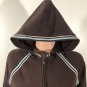 BCBG Maxazria Womens Full Zip Hooded Brown Jacket sweater Sz M