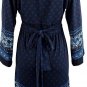 Michael Kors Women's Printed Bell Sleeves Dress Size M Navy