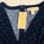 Michael Kors Women's Printed Bell Sleeves Dress Size M Navy