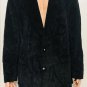 David Taylor Mens Corduroy Sport Coat Jacket Black 2 Button Cotton Blazer Sz 46L