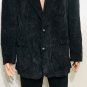 David Taylor Mens Corduroy Sport Coat Jacket Black 2 Button Cotton Blazer Sz 46L