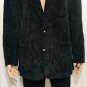 David Taylor Mens Corduroy Sport Coat Jacket Black 2 Button Cotton Blazer Sz 46L