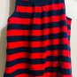 Ralph Lauren Girls Red & Blue Stripe Lace  Hem Sleeveless Dress Size M (8-10)