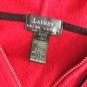 Lauren Ralph Lauren Mens Full Zip Fleece Hoodie Sweatshirt Red Sz L