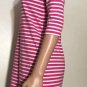 Vineyard Vines Girls Size L (14) Pink White 3/4 Sleeve Shift Dress Bottom Logo