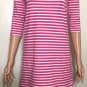 Vineyard Vines Girls Size L (14) Pink White 3/4 Sleeve Shift Dress Bottom Logo