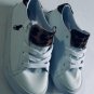 Polo Ralph Lauren Girls White Leather Sneakers Shoes w/ Leopard Print Sz 10