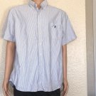 RALPH LAUREN Classic Fit Button Collar Oxford Shirt Blue/White Stripes Mens XXL