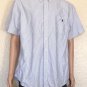 RALPH LAUREN Classic Fit Button Collar Oxford Shirt Blue/White Stripes Mens XXL