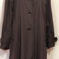 Calvin Klein Womens Long Sleeve Rain Jacket Trench Coat Brown Sz L