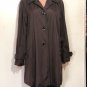 Calvin Klein Womens Long Sleeve Rain Jacket Trench Coat Brown Sz L