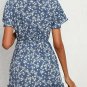 Women's Sexy Summer Blue Floral Ditsy Temperament Dress Size (8-10) and XL (12)