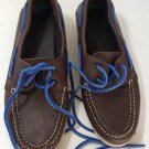 Sperry Top Sider Mens Brown Shoes Size 6 Boat w/ Blue Laces All Leather  0195115