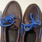 Sperry Top Sider Mens Brown Shoes Size 6 Boat w/ Blue Laces All Leather  0195115