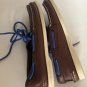 Sperry Top Sider Mens Brown Shoes Size 6 Boat w/ Blue Laces All Leather  0195115