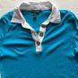 Lauren Ralph Lauren Women's Blue Top Size M White Collared Blouse