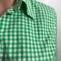 Lauren Ralph Lauren Womens Button Up 3/4 Sleeve Green White Check Shirt Sz M