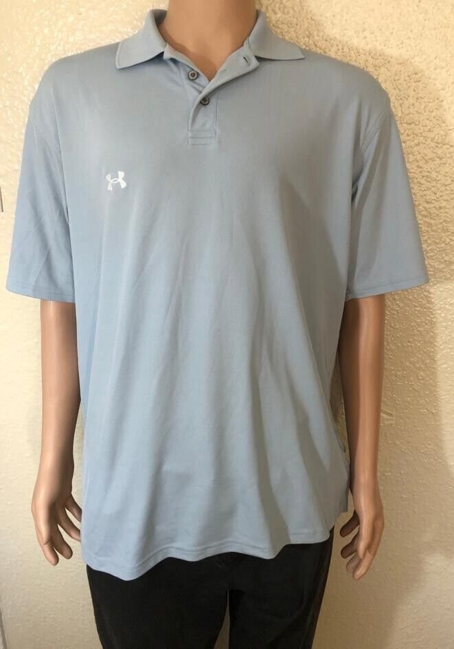 UNDER ARMOUR SHIRT Mens POLO Top SIZE  Medium Color Blue Embroidered Logo