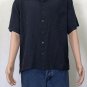 Tommy Bahama Hawaiian Short Sleeves Blue 100% Silk Mens Shirt Sz M
