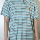 Nike Golf Men’s Textured Blue Striped Polo Shirt Sz XL Chest Nike Logo Vintage