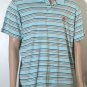 Nike Golf Men&acirc;��s Textured Blue Striped Polo Shirt Sz XL Chest Nike Logo Vintage