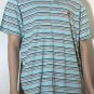 Nike Golf Men&acirc;��s Textured Blue Striped Polo Shirt Sz XL Chest Nike Logo Vintage