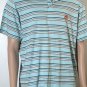 Nike Golf Men&acirc;��s Textured Blue Striped Polo Shirt Sz XL Chest Nike Logo Vintage