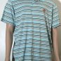 Nike Golf Men&acirc;��s Textured Blue Striped Polo Shirt Sz XL Chest Nike Logo Vintage