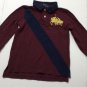Polo Ralph Lauren Boys Polo Shirt Maroon/Navy Long Sleeve Sz Size 5