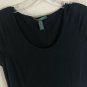 Lauren Ralph Lauren Fit and Flare Short Sleeve Black w/ 2 Bottom Stripes Sz M