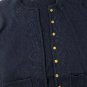 Vtg Orvis Womens Cardigan Sweater Blue Gold Button Pockets Embroidery Trim Sz S