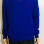 Polo Ralph Lauren Menâs Sz Large 100% Lambs Wool Blue V-neck Pullover Sweater