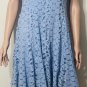 Leslie Fay Fit  and Flare Lace Blue Sleeveless Dress Sz 4