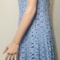 Leslie Fay Fit  and Flare Lace Blue Sleeveless Dress Sz 4